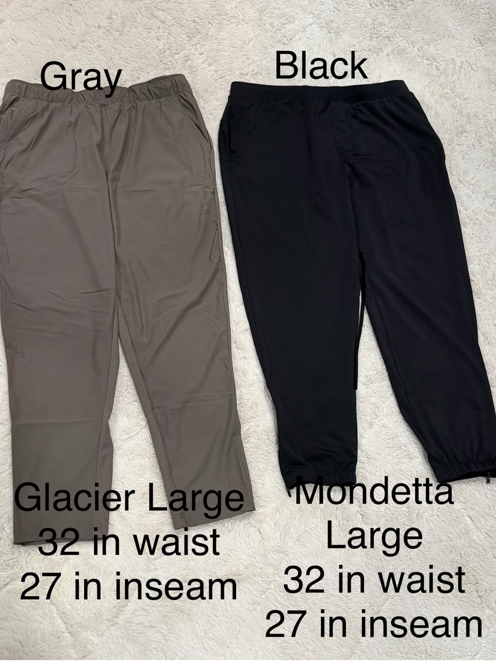 Mondetta Jogger Pants in Black & Glacier Gray Size Large